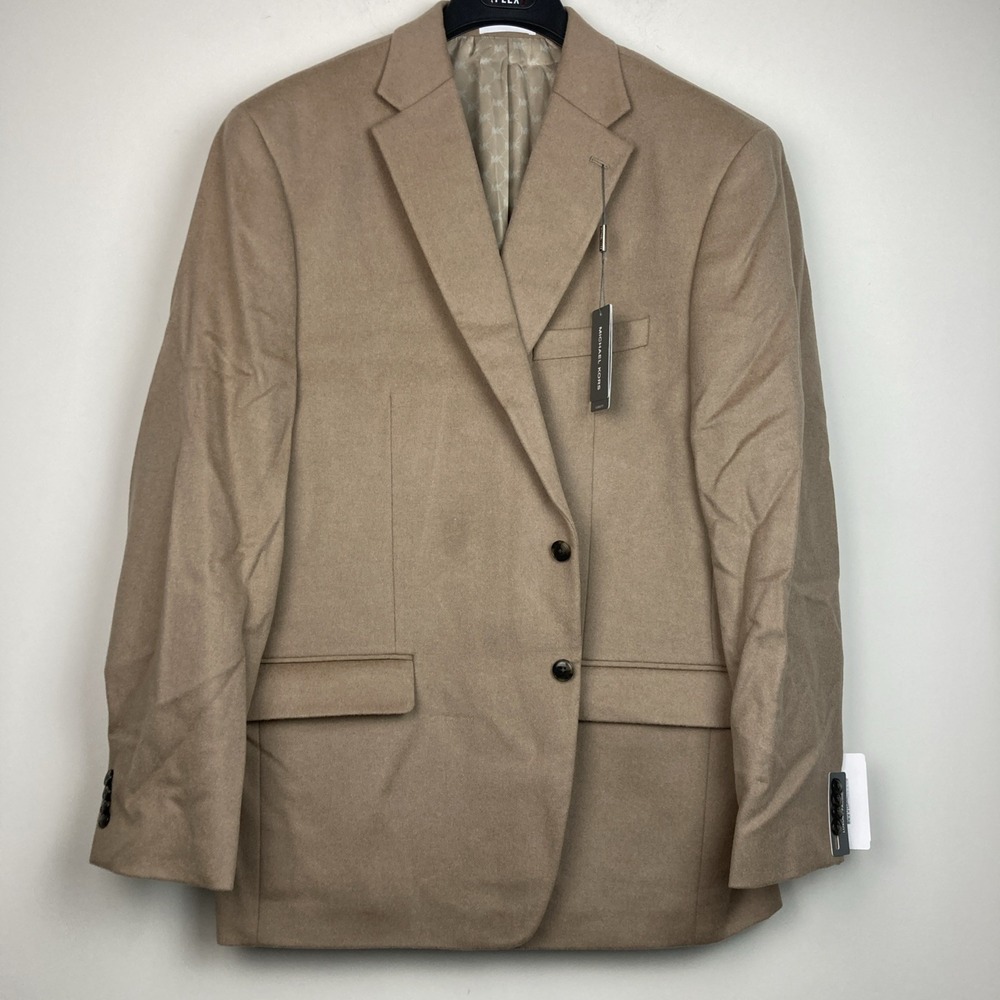 Michael Kors Men's Wool Silk Cashmere Blend Luxury Classic-Fit SportCoat 46S Tan - Picture 5 of 14